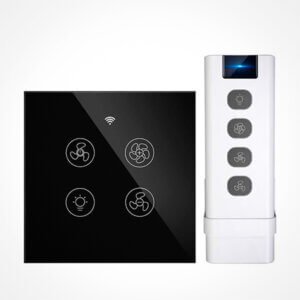 Smart Fan Light Switch with Remote Controller Black