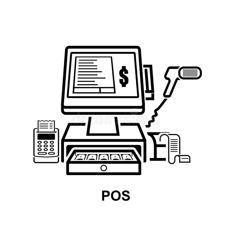 pos terminal icon cashier counter pos terminal isolated background 290668941
